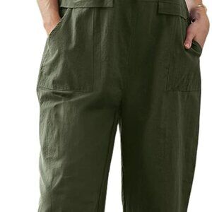 Women Long Casual Loose Bib Pants Overalls Baggy Rompers Jumpsuits with Pockets